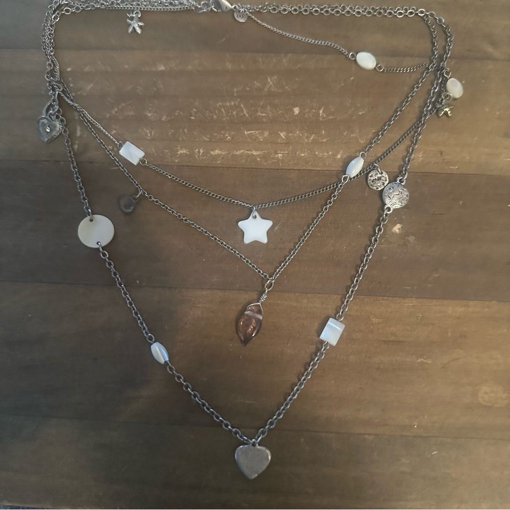 American Eagle Silver Tone Beach Theme Necklace - image 2